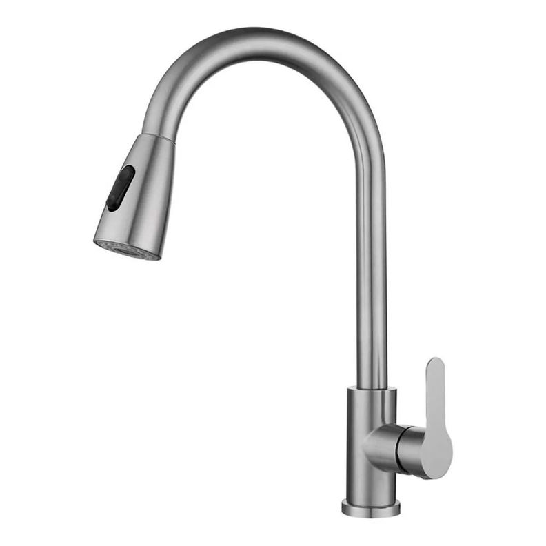 Llave Grifería Lavaplatos Cuello Extraíble Plateado TAP14-0