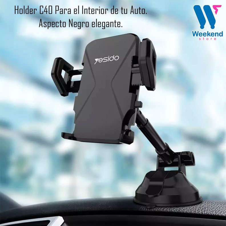 Soporte Holder De Auto Porta Celular Con Ventosa Yesido C40-1