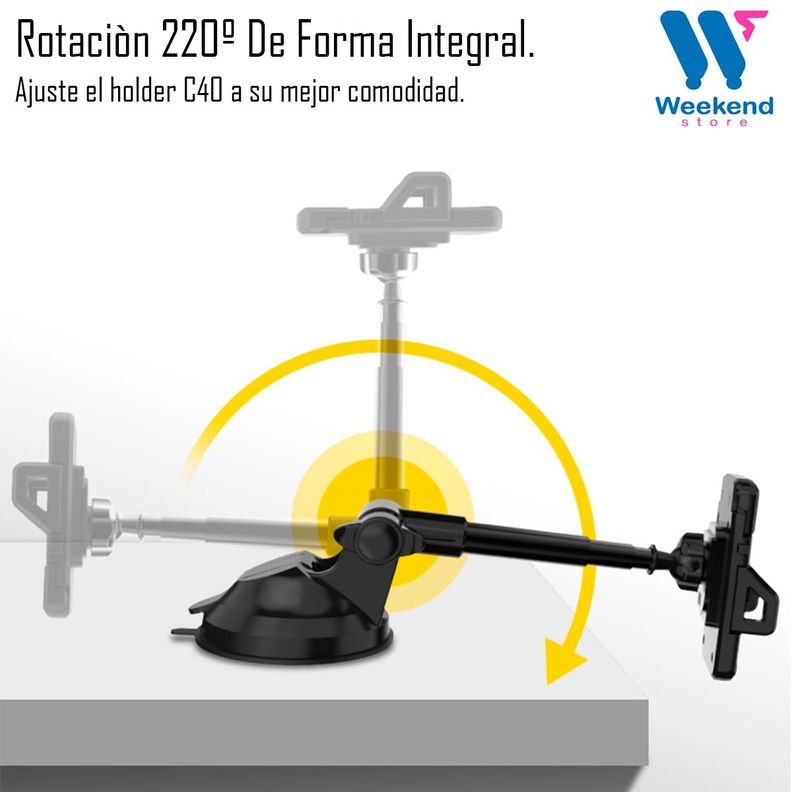 Soporte Holder De Auto Porta Celular Con Ventosa Yesido C40-5