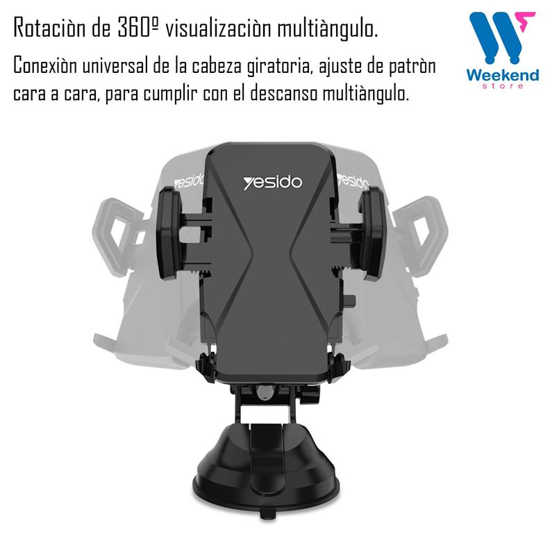 Soporte Holder De Auto Porta Celular Con Ventosa Yesido C40-6