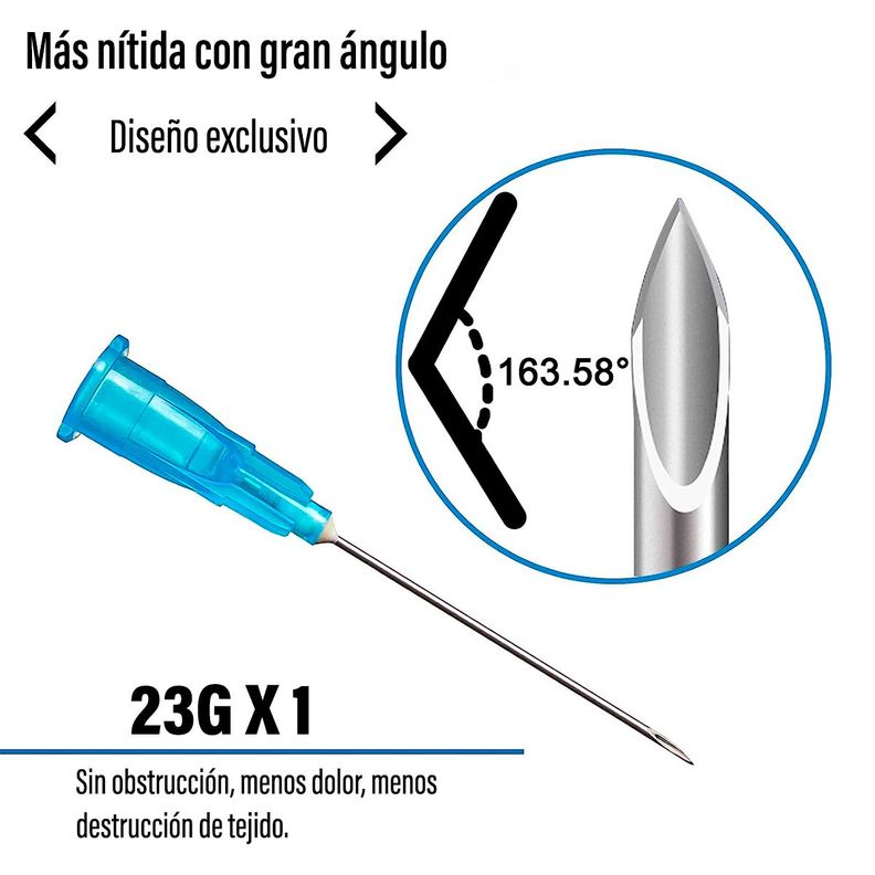 Aguja Hipodermica 23g X 1 - Caja 100 Unds Cranberry-2