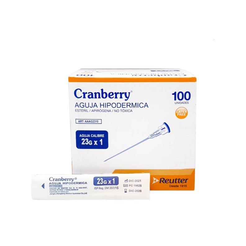 Aguja Hipodermica 23g X 1 - Caja 100 Unds Cranberry-4