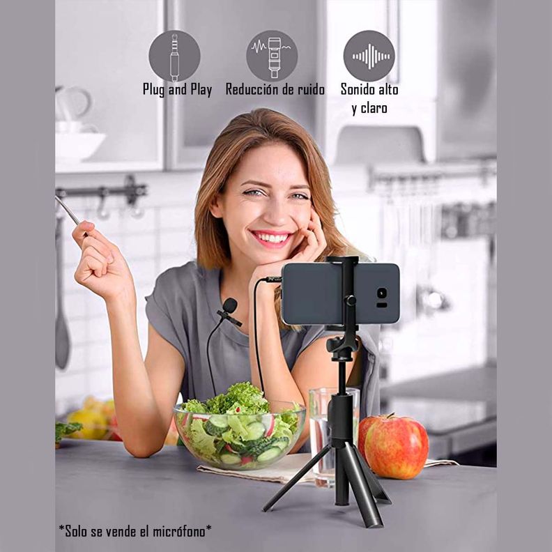 Micrófono Lavalier Clip Solapa Omnidireccional Para Telefono-4