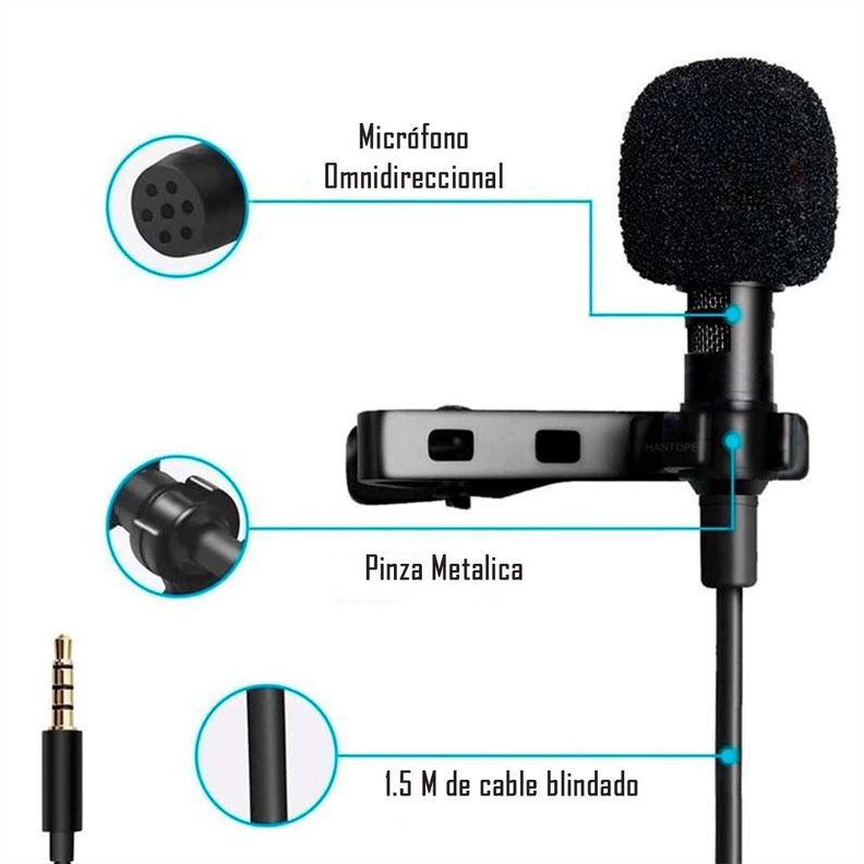 Micrófono Lavalier Clip Solapa Omnidireccional Para Telefono-2