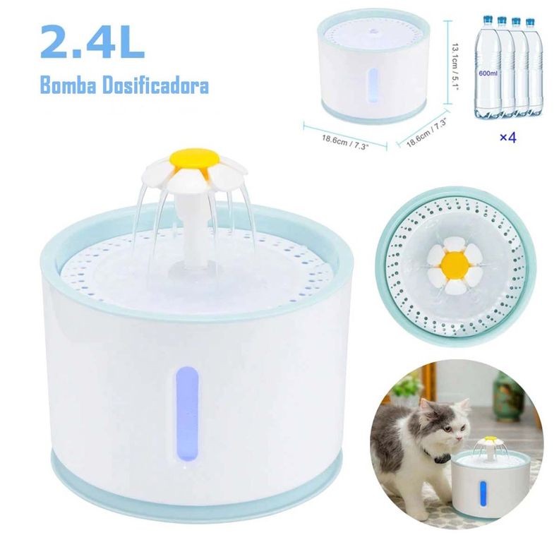 Bebedero Eléctrico Dispensador Agua Para Mascotas De 2.4 Lts-2
