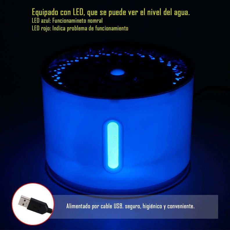Bebedero Eléctrico Dispensador Agua Para Mascotas De 2.4 Lts-4