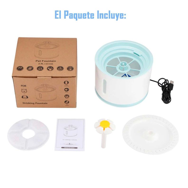 Bebedero Eléctrico Dispensador Agua Para Mascotas De 2.4 Lts-8
