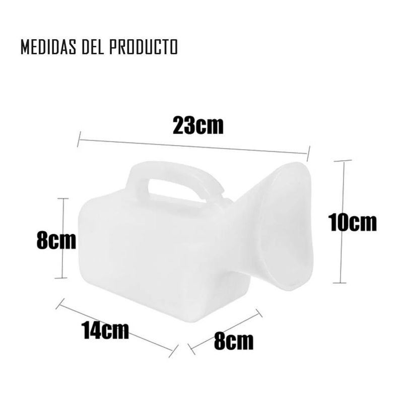 Pato Urinario Femenino Cuello Corto Portatil 1 Lt Plastico-1