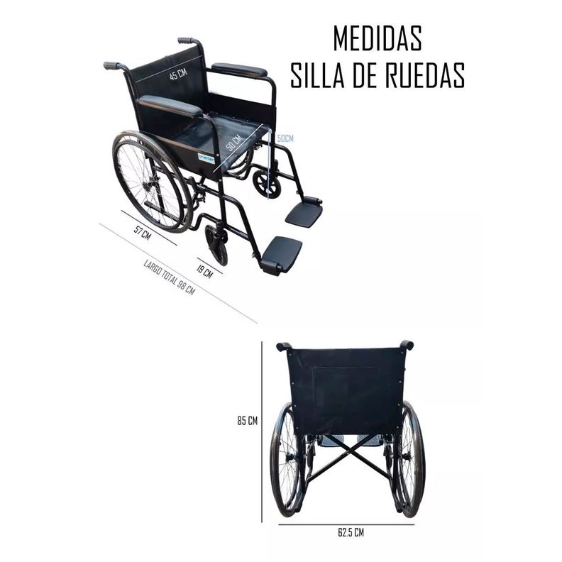 Silla De Ruedas Rueda Maciza Estandar Reposapies Abatibles-5
