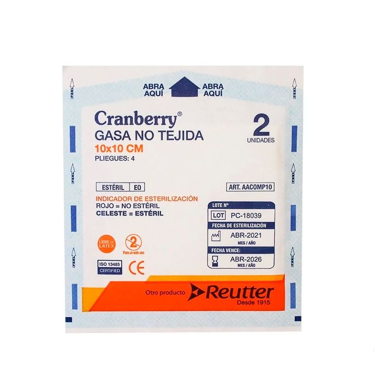 Gasa Estéril No Tejida Tamaño 10x10 Cm 1 Caja De 50 Sobres-2