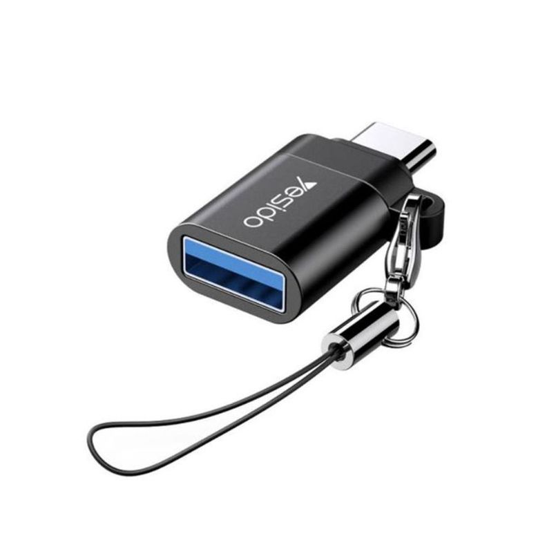 Adaptador OTG USB 3.0 Hembra A Tipo C Macho YESIDO GS06 Negro