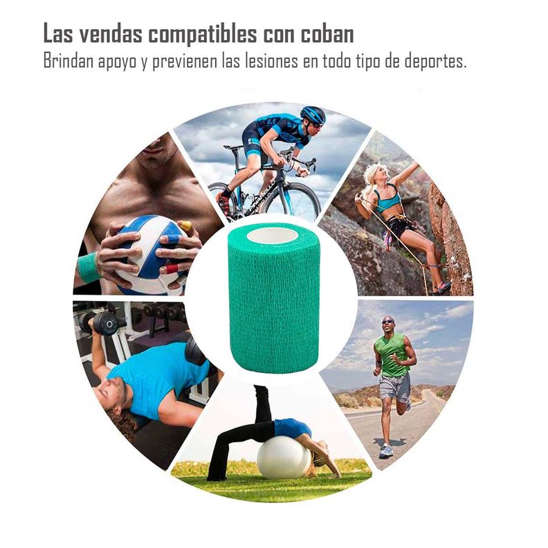 Venda Autoadherente Compatible Con Coban 10cm X 4.5mt- 1 Und Verde-1