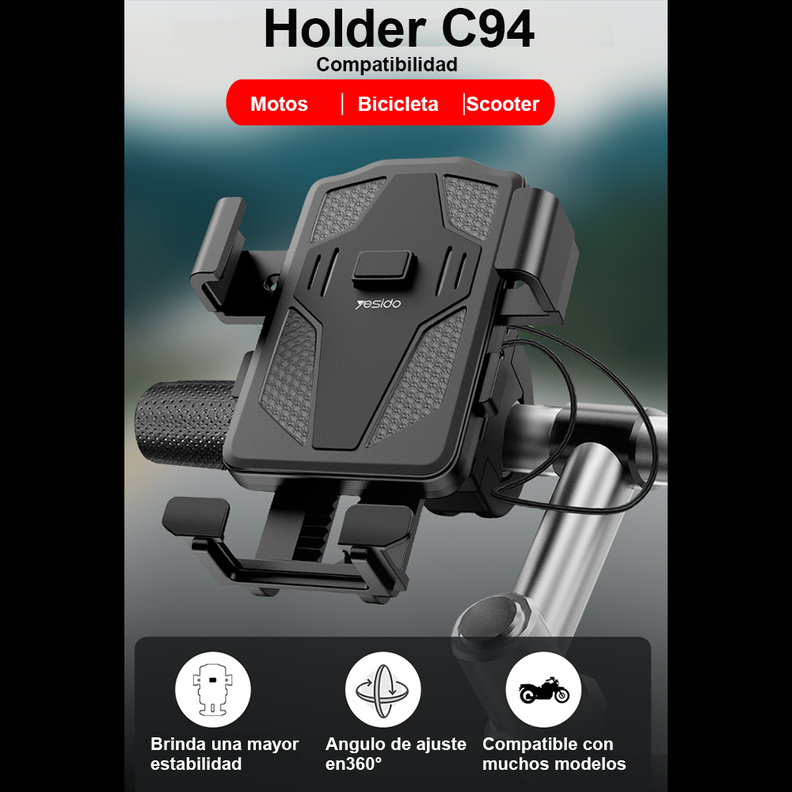 Soporte Porta Celular Holder Moto Bicicleta Yesido C94-4
