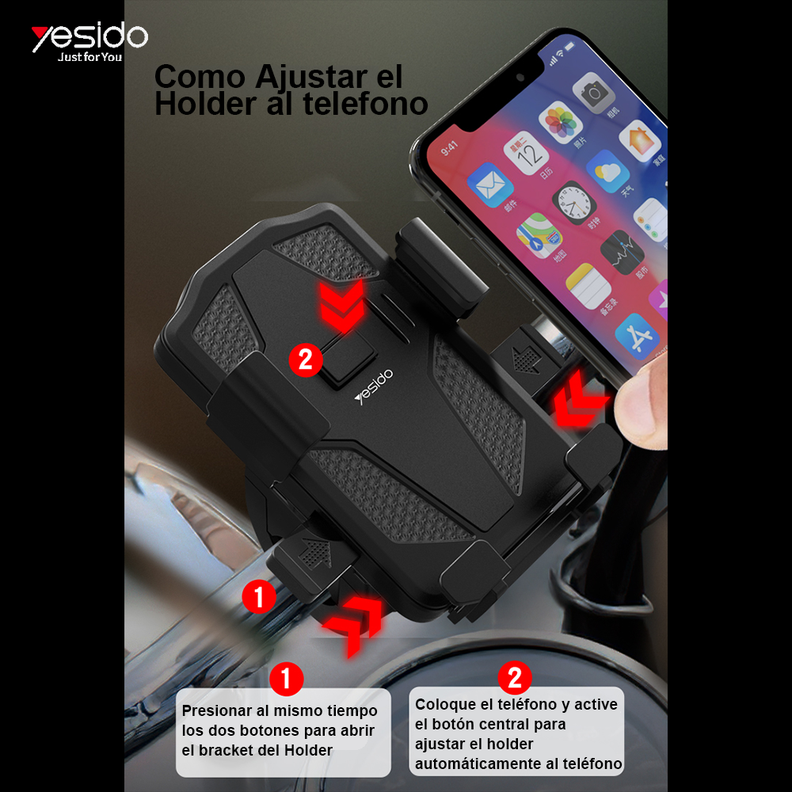 Soporte Porta Celular Holder Moto Bicicleta Yesido C94-5
