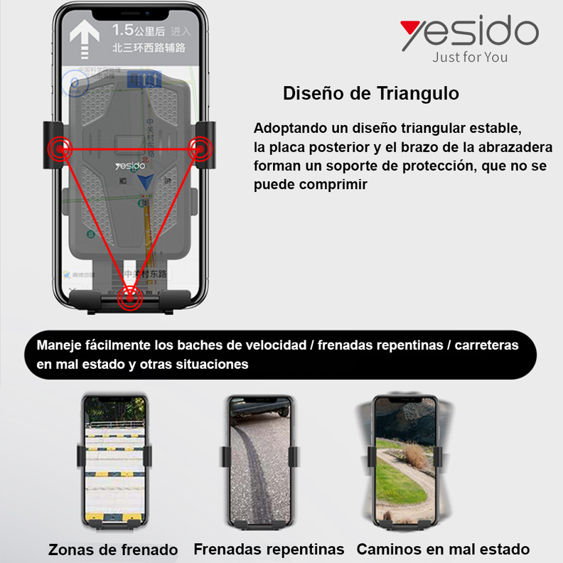 Soporte Porta Celular Holder Moto Bicicleta Yesido C94-6