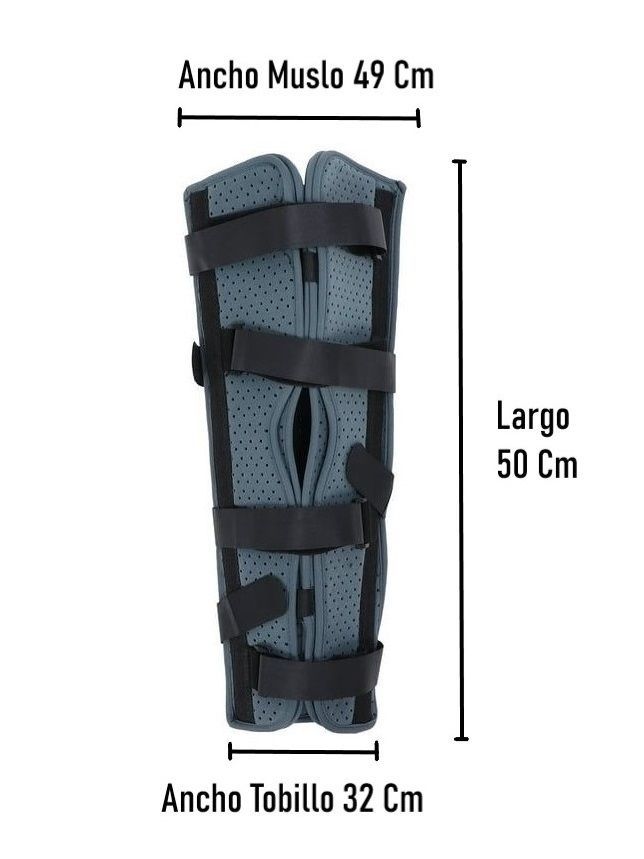 Inmovilizador De Rodilla Largo Tripanel Con Velcro Ajustable Talla S-2