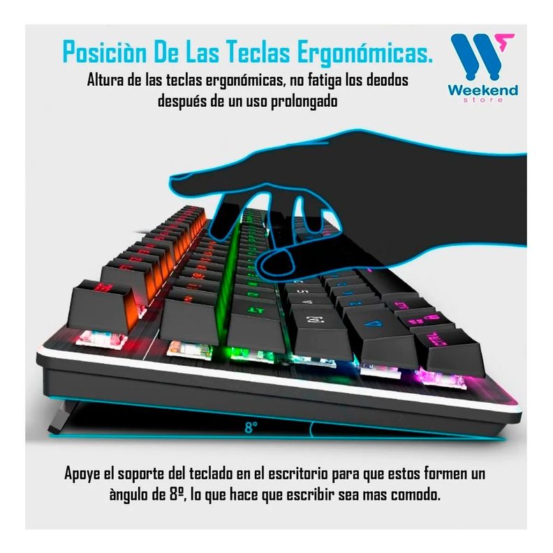 Teclado Mecánico Imice Mk-x80 Gamer Rgb Retroiluminado Usb-2
