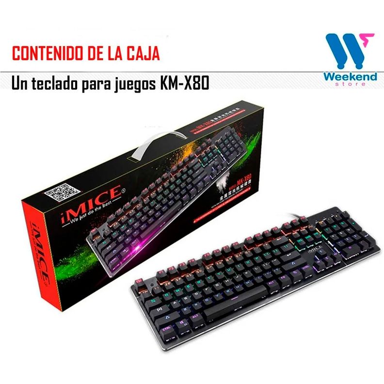 Teclado Mecánico Imice Mk-x80 Gamer Rgb Retroiluminado Usb-7