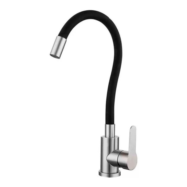 Llave Griferia Lavaplatos Cuello Cisne Flexible Tap15 Negro-0