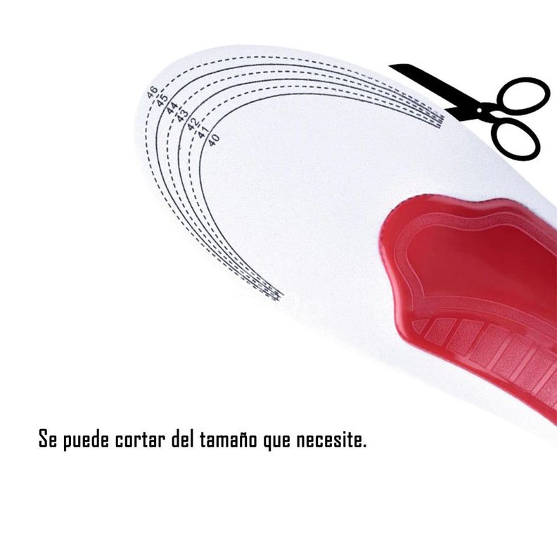 Plantillas Ortopedicas Ajustable Fascitis Pie Plano Talla 40-46-6