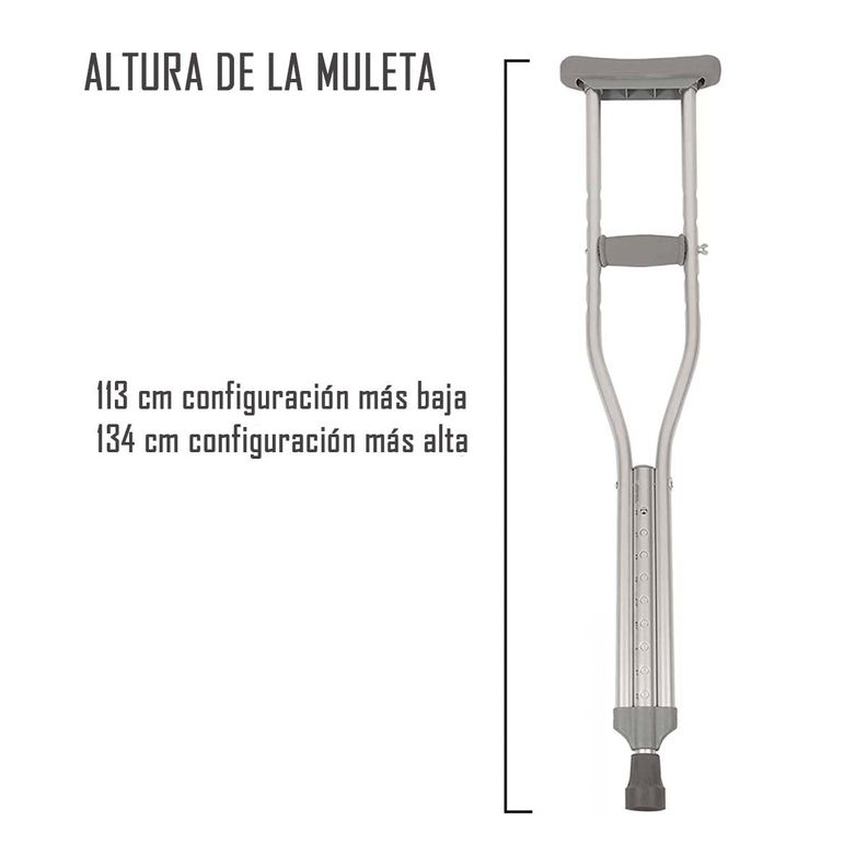 Par De Muletas Ortopédicas Altura Regulable Liviana-2