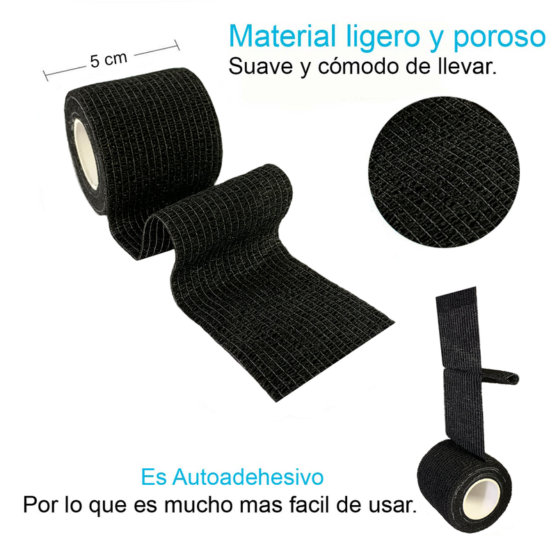 Venda Autoadherente Compatible Coban 7.5cmx4.5mt -1Und Negra-1