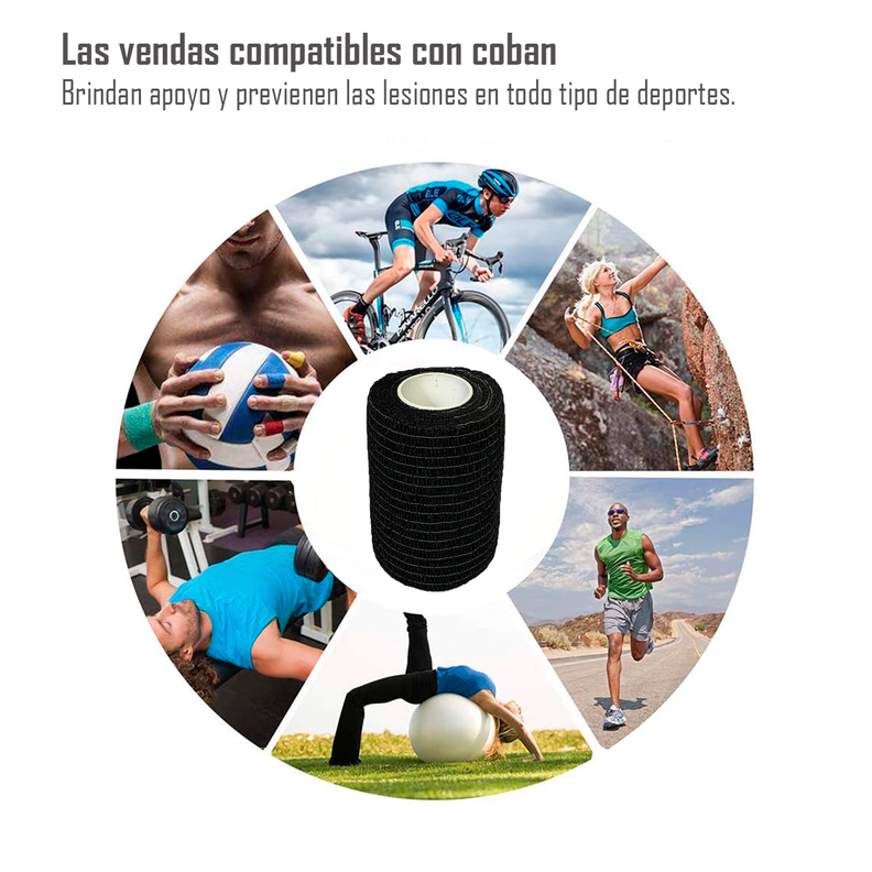 Venda Autoadherente Compatible Coban 7.5cmx4.5mt -1Und Negra-3
