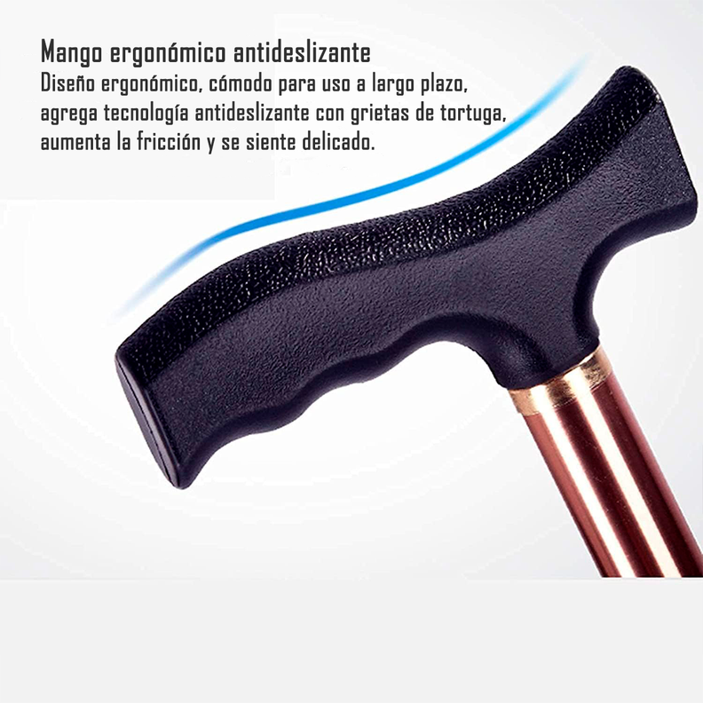 Baston Ortopedico Altura Regulable Adulto Mayor Bronce-5