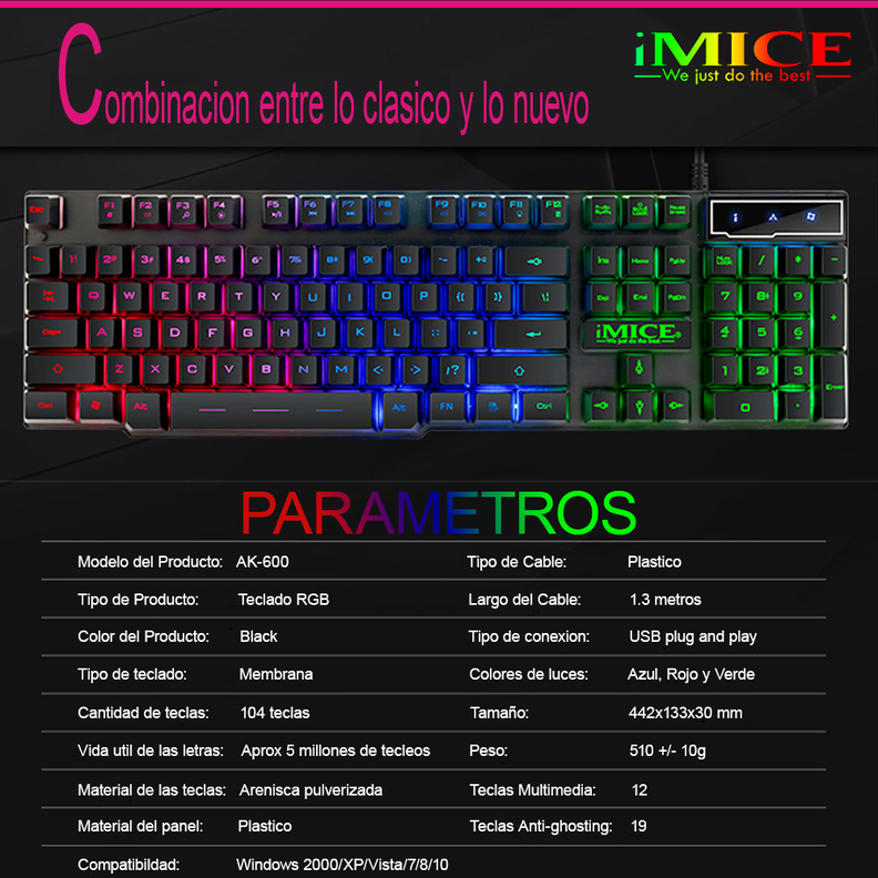 Teclado Gamer Premium Imice Ak 600 Retroiluminado-2