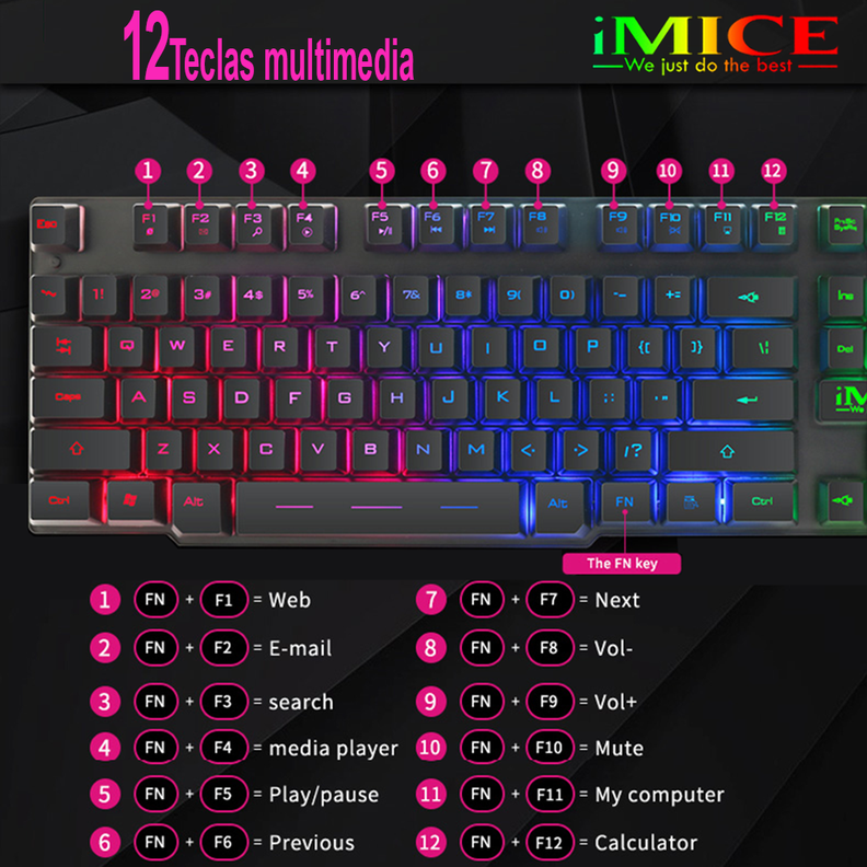 Teclado Gamer Premium Imice Ak 600 Retroiluminado-4