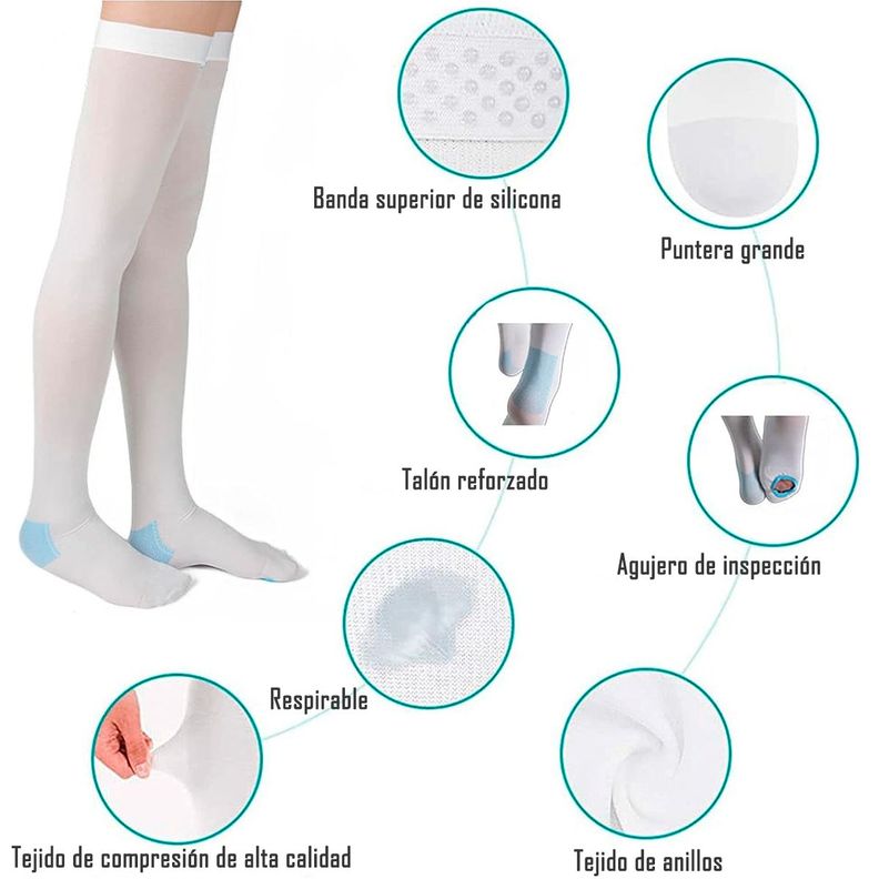 Medias Antiembolicas De Compresion - Cranberry Talla XL-2