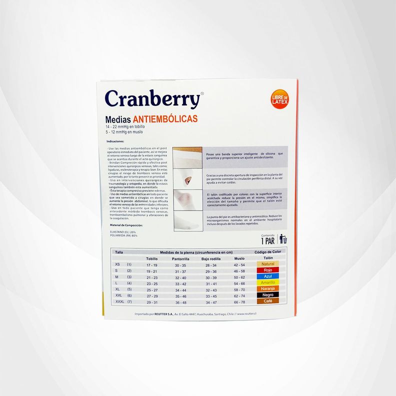 Medias Antiembolicas De Compresion - Cranberry Talla XL-5