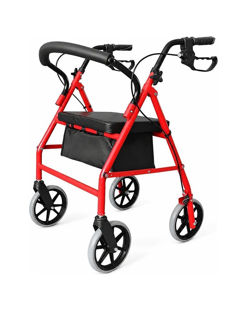 Andador Burrito Ortopedico 4 Ruedas Con Asiento Y Bolso 3004D