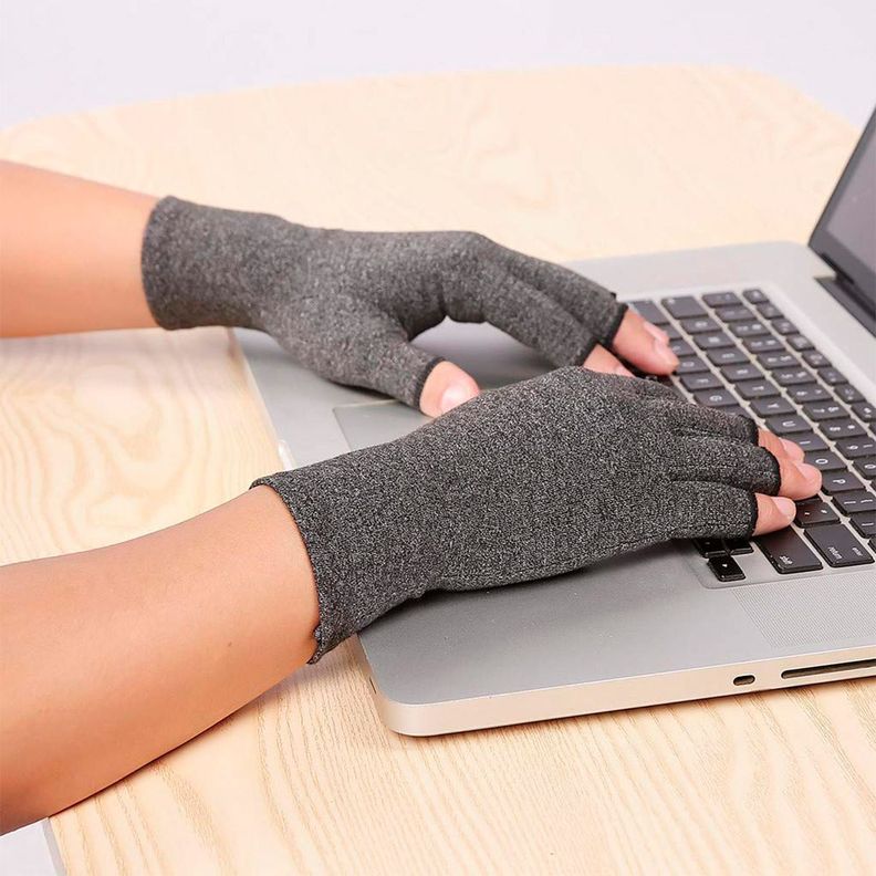 Guantes De Compresión Para Artritis, Artrosis Y Tenditis Gris M-3