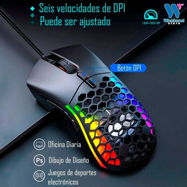 Mouse Gamer Personalizable Rgb Imice T60 6400 dpi-4