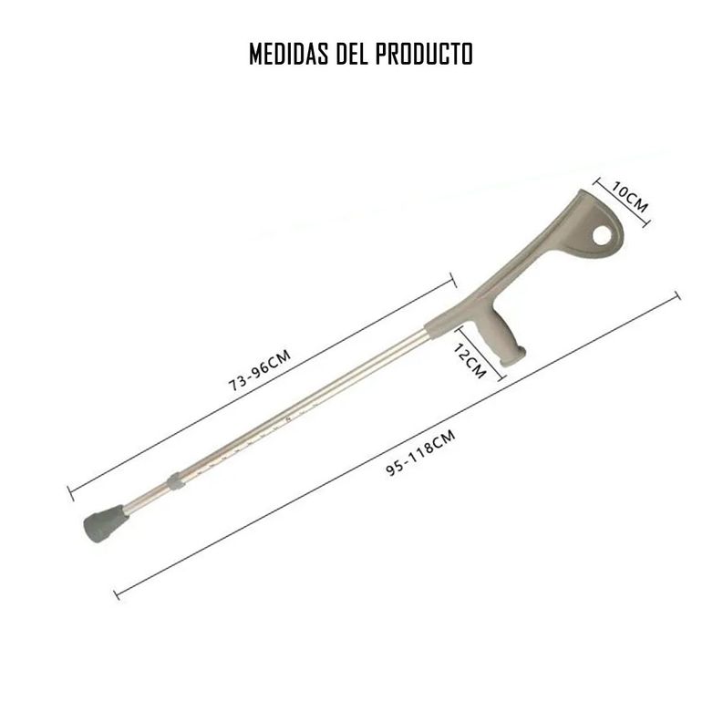 Baston Muleta Canadiense Ortopedico Altura Regulable x2-3