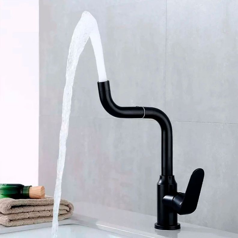 Llave Griferia Lavaplatos Cuello Giratorio Negro Mate Tap08-2