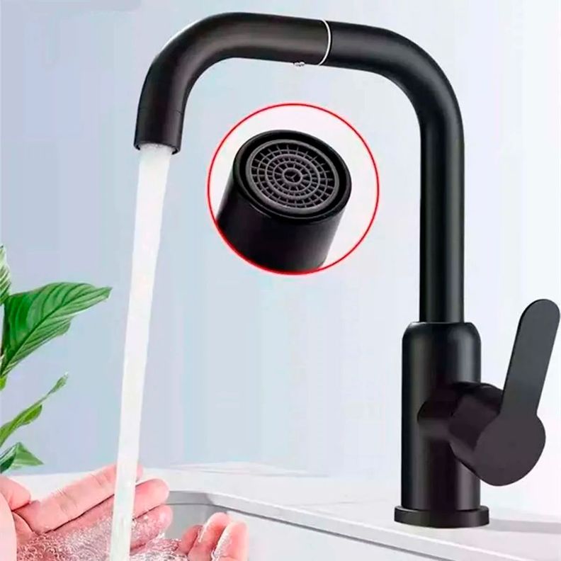 Llave Griferia Lavaplatos Cuello Giratorio Negro Mate Tap08-3