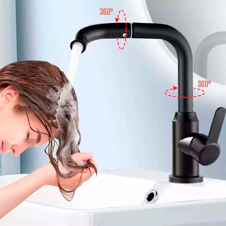 Llave Griferia Lavaplatos Cuello Giratorio Negro Mate Tap08-4