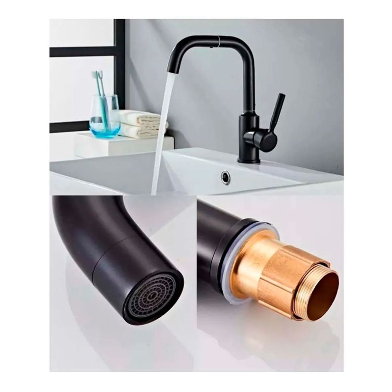 Llave Griferia Lavaplatos Cuello Giratorio Negro Mate Tap08-5