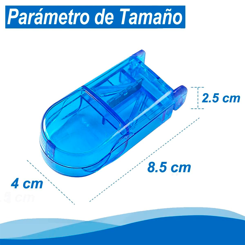 Pastillero Organizador Cortador Dosificador Pastilla Oneder Azul-6