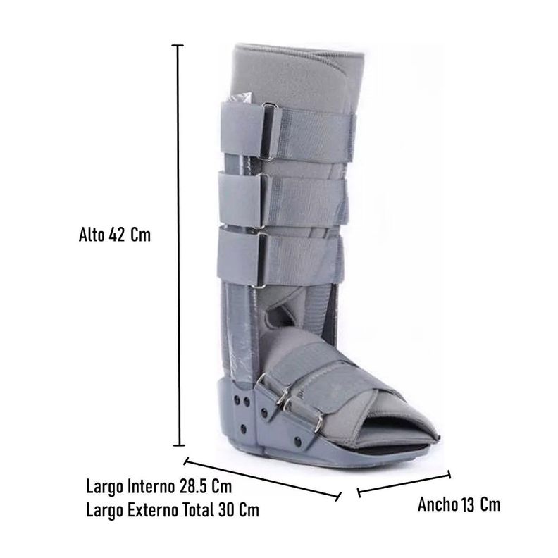 Bota Ortopédica Inmovilizadora Larga Gris Premium Oneder Talla L-7