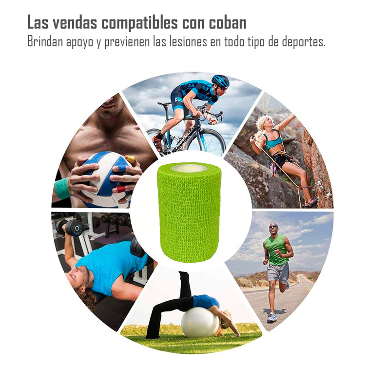 Venda Autoadherente Compatible Con Coban 10cm X 4.5mt- 1 Und Verde Claro-2