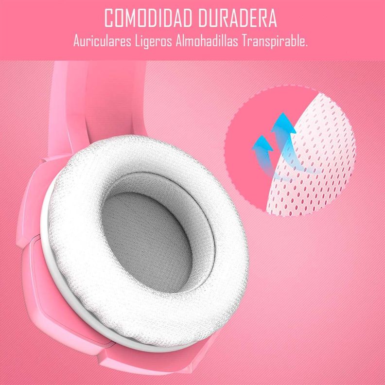 Audífonos Gamer Onikuma K5 Pink Compatibles Pc Ps4-5