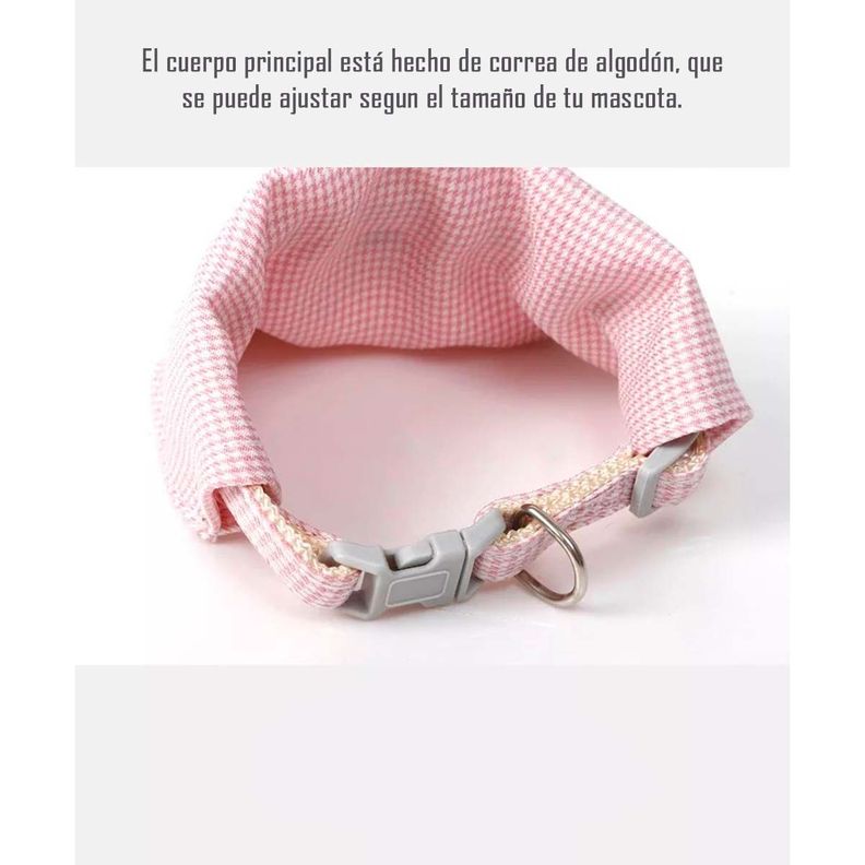 Collar Bufanda Tipo Pañuelo Para Mascota Perro Gato Rosado-2