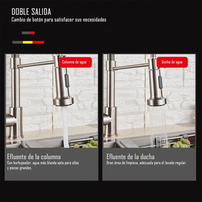 Llave Grifería Lavaplatos Simple Cuello Cisne Flexible Tap03-1