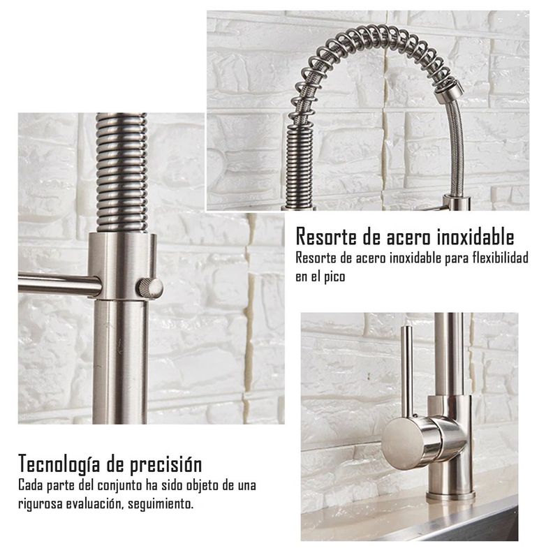 Llave Grifería Lavaplatos Simple Cuello Cisne Flexible Tap03-4