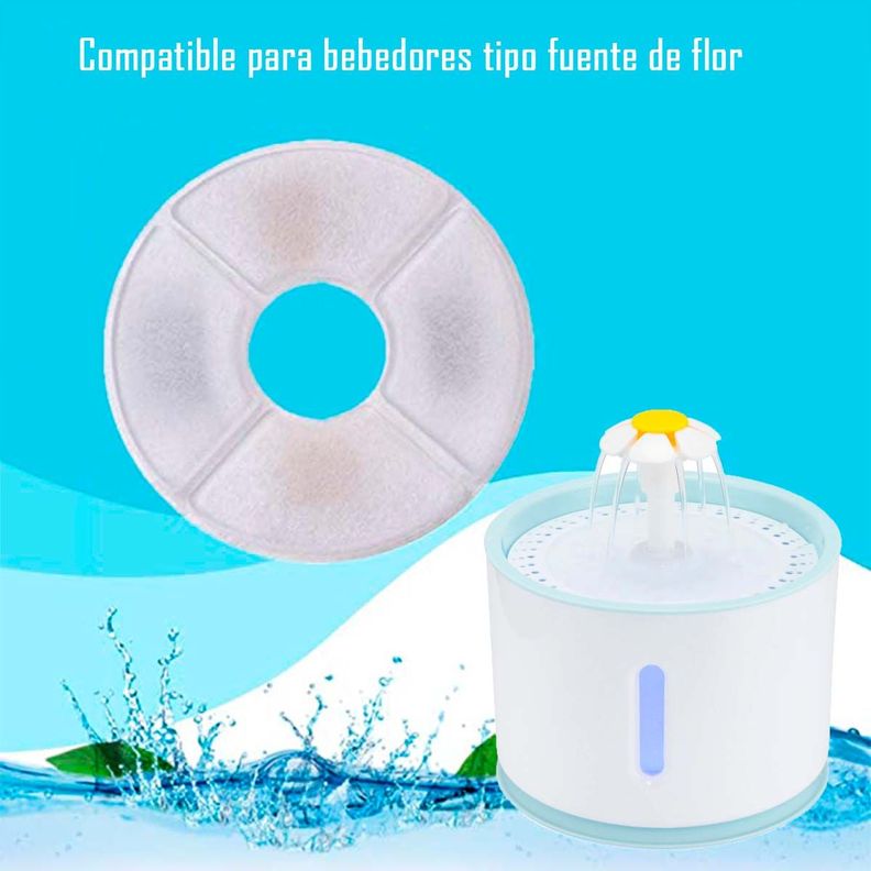 Filtros Para Bebedero Fuente De Agua Mascotas Pack X 4 Unds-4