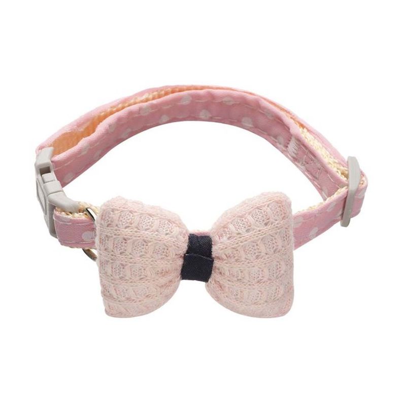 Collar De Algodon Lazo Para Mascotas Gato Y Perro Rosado-0