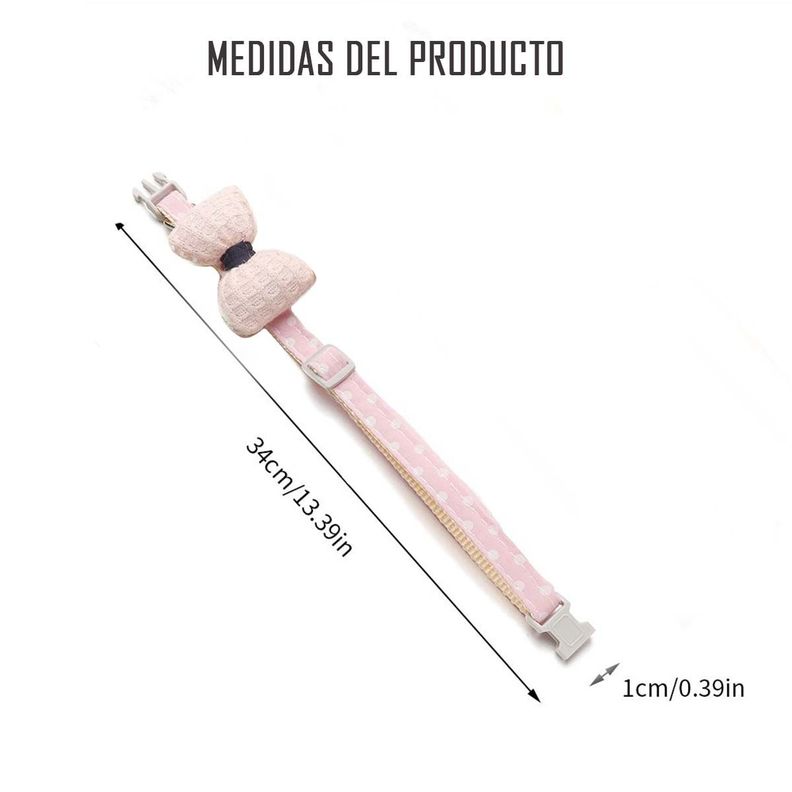 Collar De Algodon Lazo Para Mascotas Gato Y Perro Rosado-1